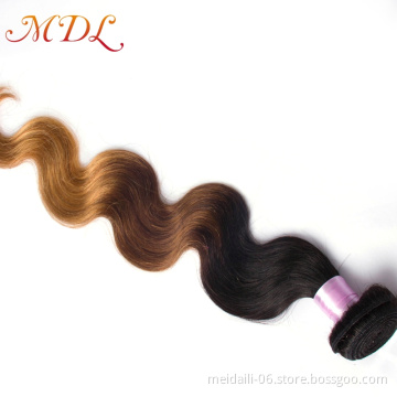 Virgin Peruvian Hair 7A grade Three Tone Ombre color Body Wave human hair bundles